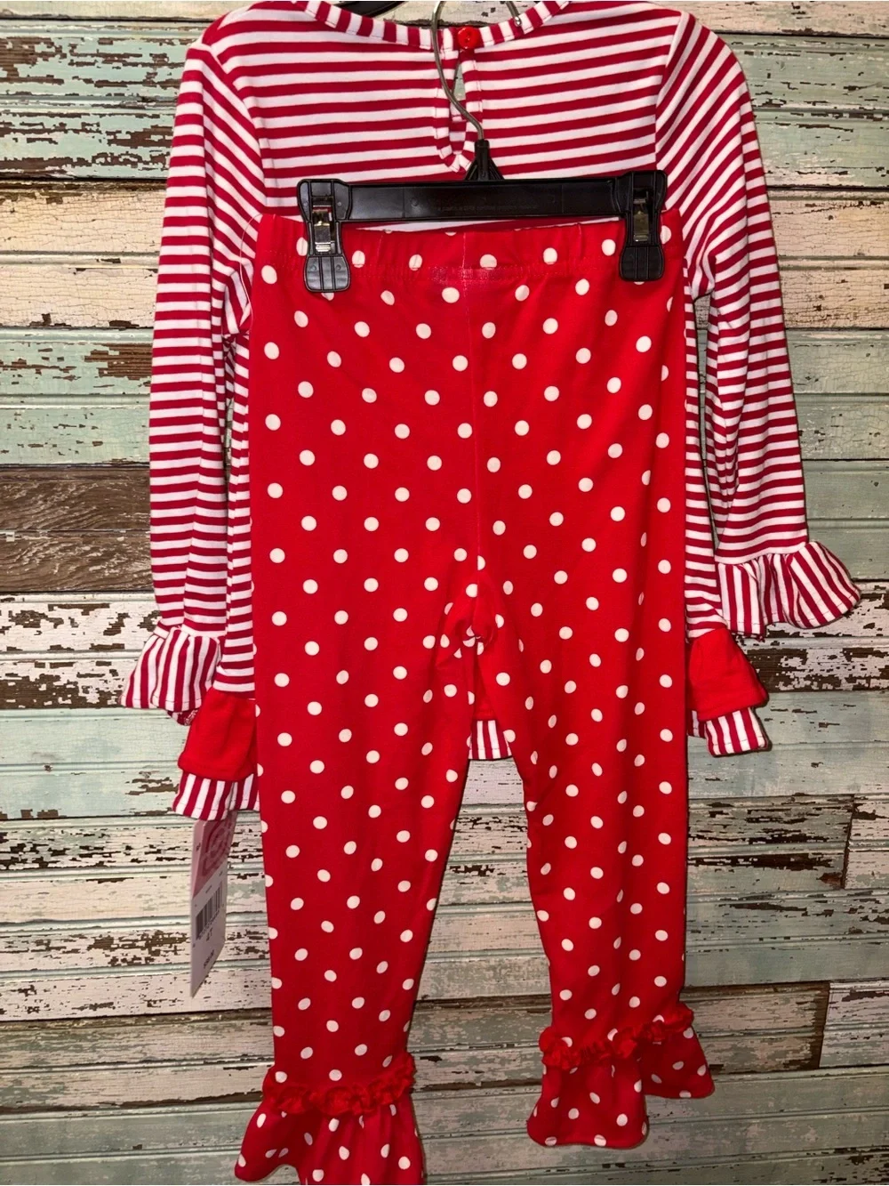 Rare Editions Red and White Striped Dress
